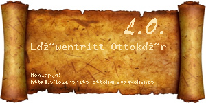 Löwentritt Ottokár névjegykártya